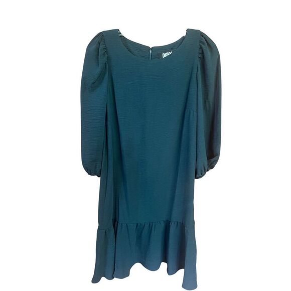 DKNY Solid Green Dress Sz 6 NWT - Picture 1 of 9